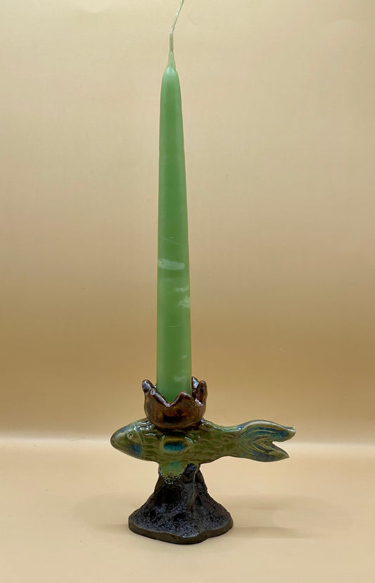 Short fish candle stand